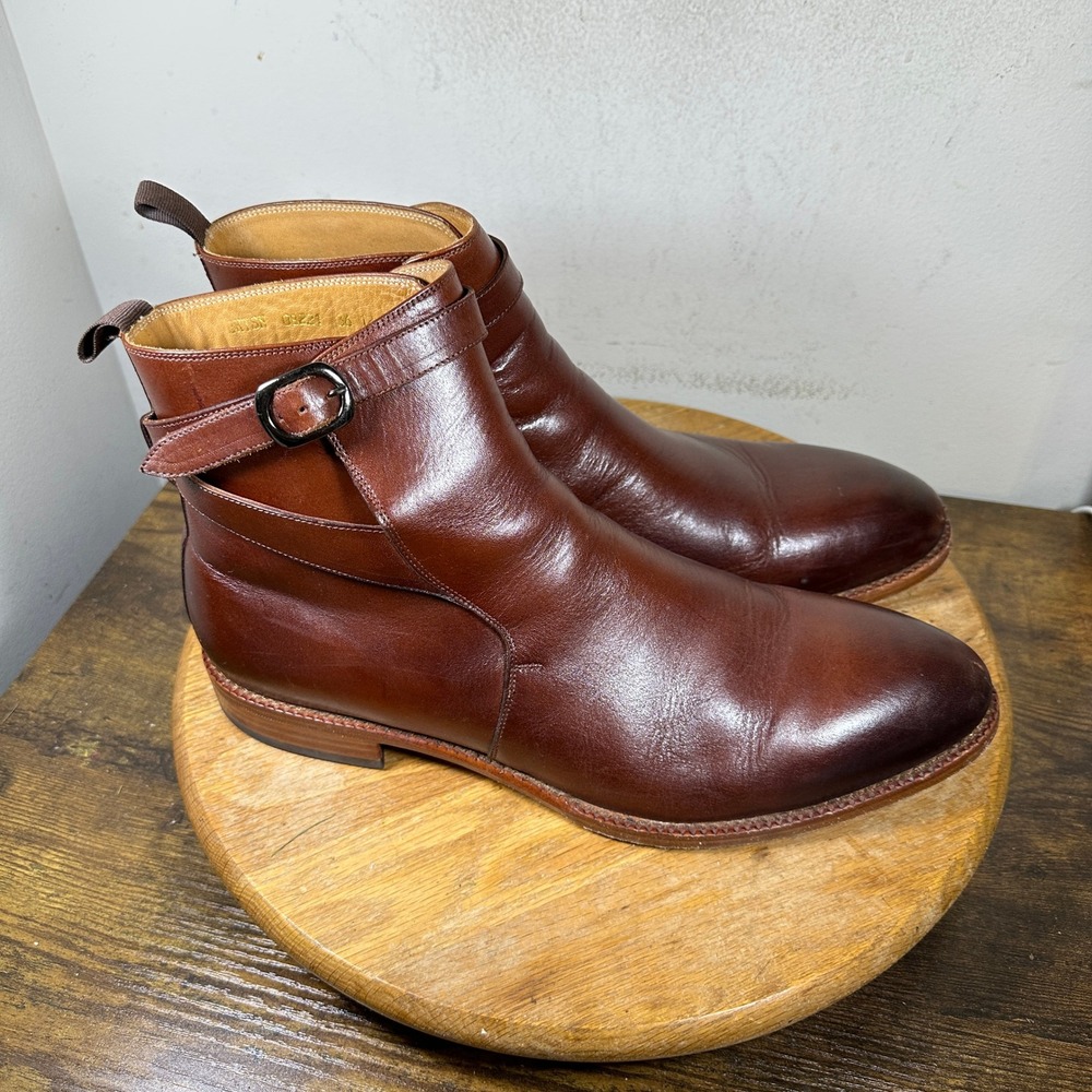 Beckett Simonon Brown Leather Jodhpur Ankle Boots Buckle Strap Mens 12